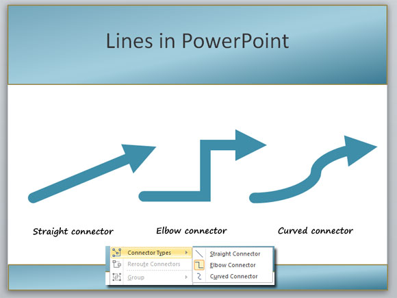 خطوط تغيير في PowerPoint