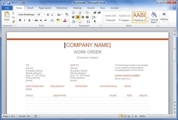 word notebook template