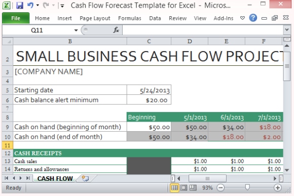 cash flow models in excel