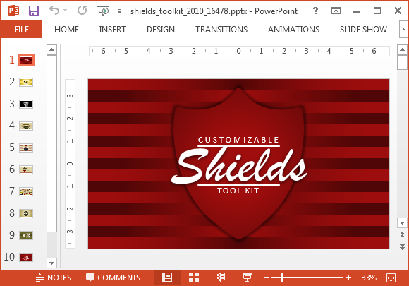 Shield logo maker PowerPoint template
