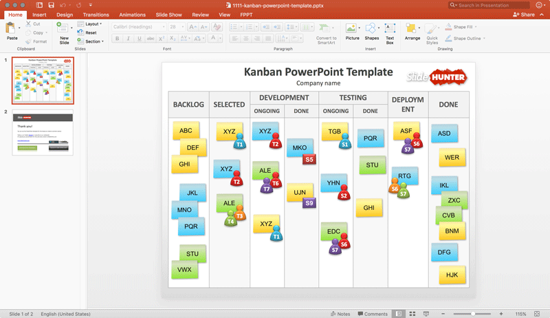 Free Kanban Board Șabloane pentru PowerPoint