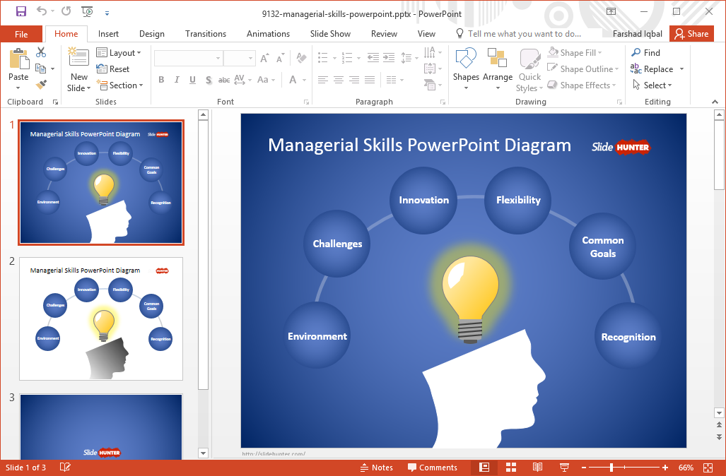 قالب المهارات الإدارية مجاني لبرنامج PowerPoint