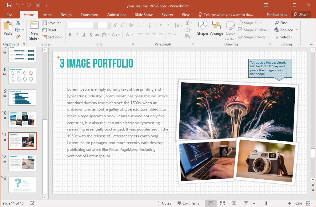 standard powerpoint size