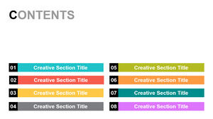 Modèles PowerPoint de section de couleur à deux colonnes