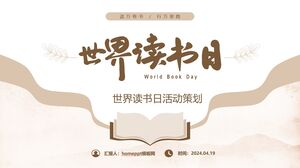 Dünya Kitap Günü etkinlik planlaması için PPT şablonu