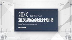 Plan d'entrepreneuriat minimaliste bleu gris 20XX