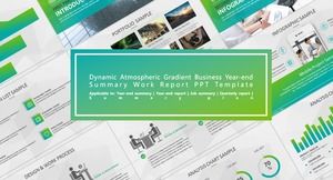 Gradient wind business work summary report PPT template
