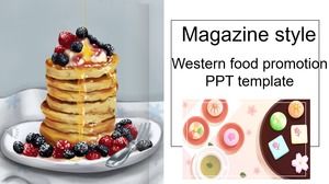 Szablon PPT promocji żywności w stylu magazynu