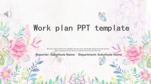 Small fresh work report PPT template