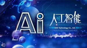 Szablon PPT technologii sztucznej inteligencji AI