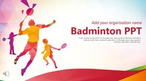 Modelo de PPT de esporte de badminton