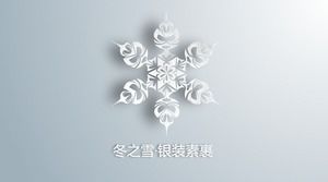 Grey winter winter dynamic snowflake PPT template