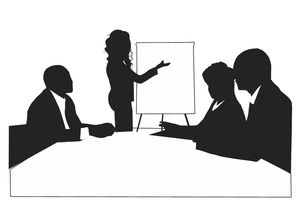 Black conference seminar training silhouette PPT material