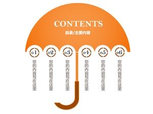 Modelo de catálogo PPT laranja guarda-chuva criativo