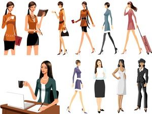 Vector color workplace white collar ppt picture material