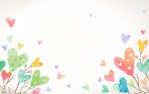 Color cute cartoon love ppt background picture