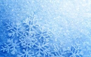 Blue snowflake closeup PPT background picture