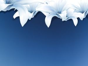 Blaue elegante Lilie PPT-Hintergrundbild