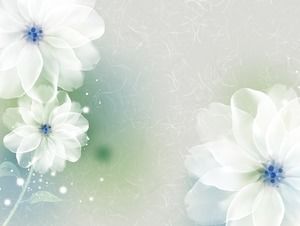 Imagen de fondo PPT de flores elegantes gris y azul