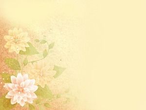 Gelber alter Malstil-Blumen-ppt Hintergrund