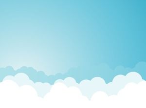 Голубой мультфильм голубое небо белое облако PPT фоновый рисунок