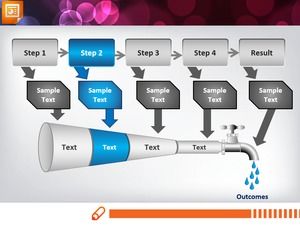 Water pipe faucet background slide flow chart PPT material