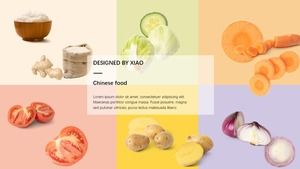Szablon moda kolorowy świeżej żywności tematu ppt kolorowy