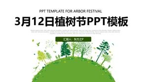 Tema verde-12 de março modelo de ppt do dia da árvore