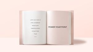 Livro papel criativo minimalista pequeno fresco ventilador literário lendo notas tema ppt modelo