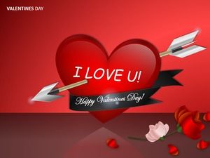Ppt-ul pur desenează o săgeată prin animația inimii pentru șablonul de zi cu valentine pentru cardurile de felicitare pentru iubitori