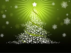 Schneeflocken Pentagramm Strahlen Weihnachtsbaum schöne grüne Weihnachten ppt Vorlage