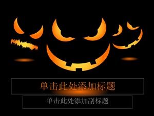 Template labu lentera emoji halloween ppt berbahaya