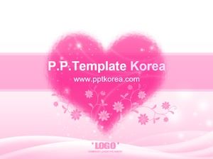 Cinta berkilau indah hangat bintang merah muda festival valentines day ppt template
