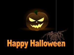 Calabaza linterna araña aterradora risa Halloween plantilla dinámica ppt