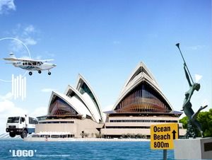 悉尼旅游主题ppt模板