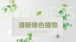 Modello verde fresco del ppt del business plan del fondo della pianta di vite