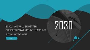 Blue and black color dynamic business PPT template