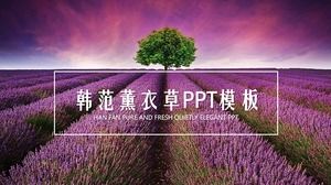 Purple lavender background PPT template free download