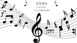 Music class PPT courseware template on the background of musical notes