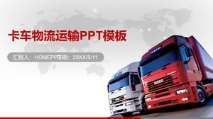 Lojistik taşımacılık kamyon zemin üzerine PPT şablonu