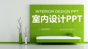 Template PPT desain interior hijau