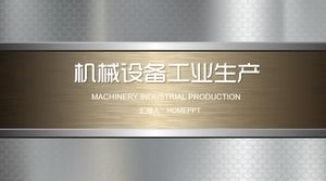 Modelo de PPT da indústria mecânica com chapa de ferro prata e fundo escovado metal
