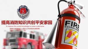 Verbessern Sie das Wissen zur Brandbekämpfung und erstellen Sie eine sichere PPT-Vorlage für zu Hause