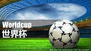 Football green field world cup theme PPT template
