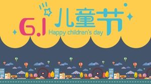 Children's Day PPT template in pixel style