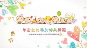 Color cartoon children's day ppt template