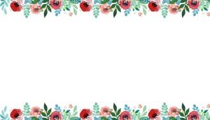 Three watercolor flower PPT background pictures