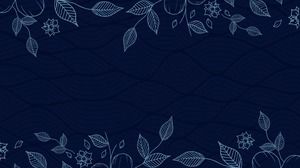 Image de fond PPT motif de texture de feuille bleue