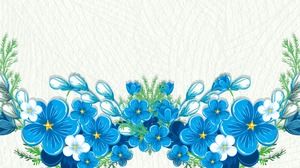 Cuatro imágenes de fondo PPT floral azul Han Fan