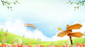 Three colorful cartoon children's education PPT background pictures